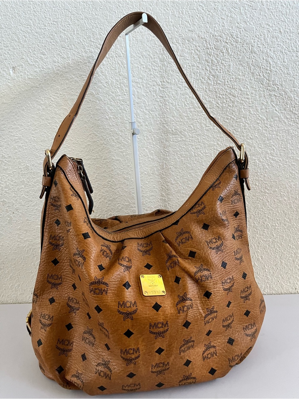 MCM cognac hobo bag